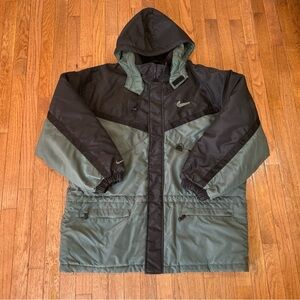 Nike Ski Jacket Coat Puffer Insulated Vintage Men’s Size Large Black Green